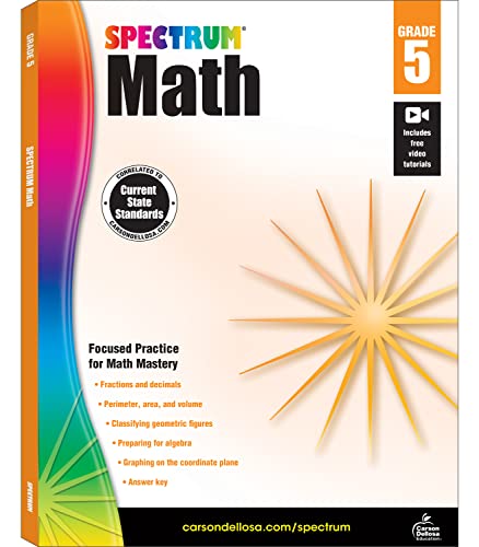 Spectrum Math Workbook, Grade 5 book cover