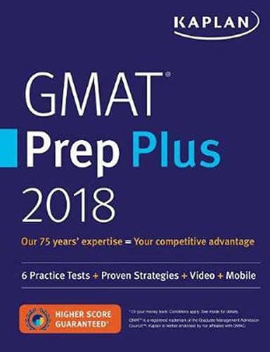 GMAT Prep Plus 2018: 6 Practice Tests + Proven Strategies + Online + Video + Mobile book cover