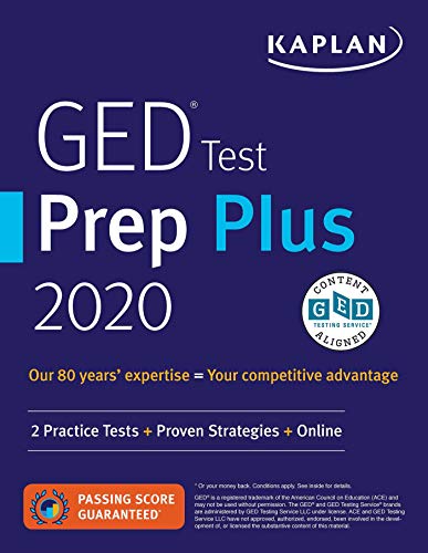 GED Test Prep Plus 2020: 2 Practice Tests + Proven Strategies + Online book cover