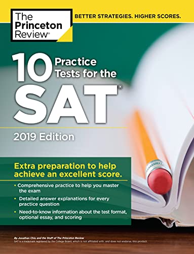 10 Practice Tests for the Sat, 2019 Edition: Extra Preparation to Help Achieve an Excellent Score book cover