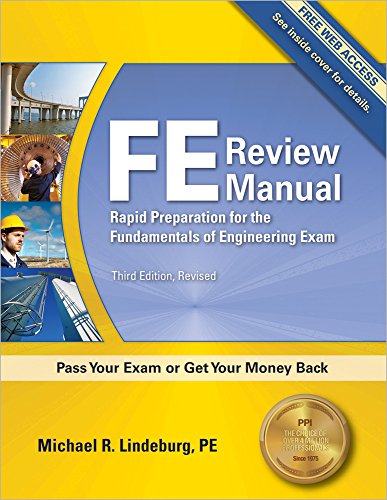 PPI FE Review Manual: Rapid Preparation for the Fundamentals of Engineering Exam, 3rd Edition (Paperback) – A Comprehensive Preparation Guide for the FE Exam book cover