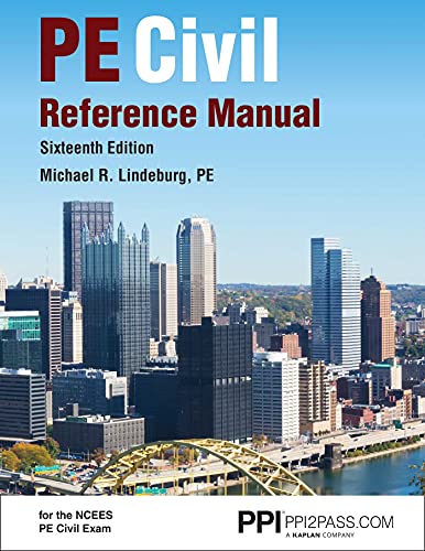 PPI PE Civil Reference Manual, 16th Edition (Hardcover) – Comprehensive Reference Manual for the NCEES PE Civil Exam book cover