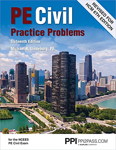 PPI PE Civil Practice Problems, 16th Edition (Paperback) – Comprehensive Practice for the NCEES PE Civil Exam book cover