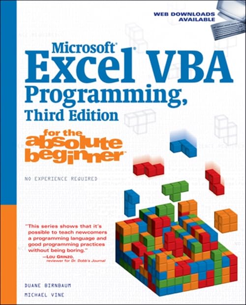 Microsoft Excel VBA Programming for the Absolute Beginner book cover