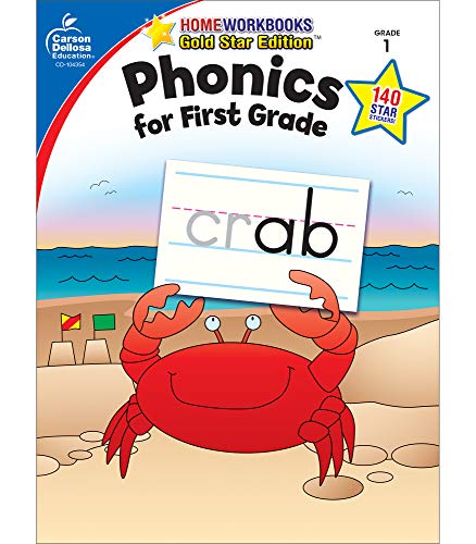 Phonics for First Grade, Grade 1: Gold Star Edition book cover