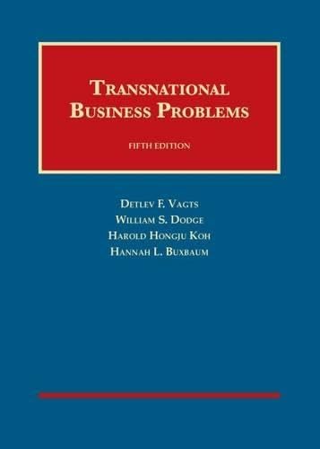 Vagts, Dodge, Koh and Buxbaum's Transnational Business Problems, 5th (University Casebook Series) (English and English Edition) book cover