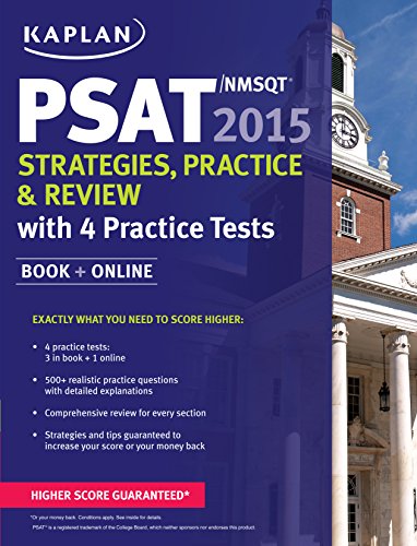 Kaplan PSAT/NMSQT 2015 Strategies, Practice, and Review with 4 Practice Tests: Book + Online book cover