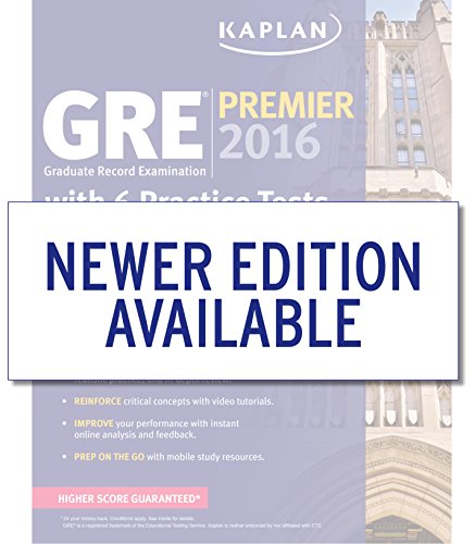 GRE Premier 2016 with 6 Practice Tests: Book + Online + DVD + Mobile book cover