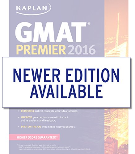 Kaplan GMAT Premier 2016 with 6 Practice Tests: Book + Online + DVD + Mobile book cover