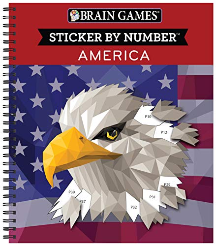 Brain Games - Sticker by Number: America (Geometric Stickers) book cover