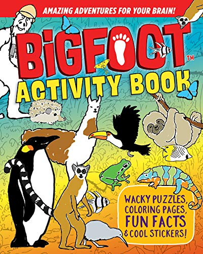Bigfoot Activity Book: Puzzles, Coloring Pages, Fun Facts! Over 100 Stickers! book cover