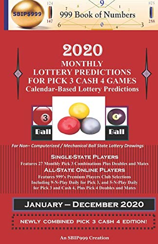 2020 Monthly Lottery Predictions for Pick 3 Cash 4 Games: Calendar-Based Lottery Predictions book cover