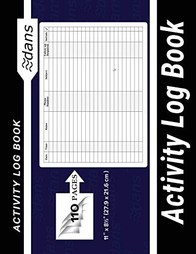 Activity Log Book: dans 11" x 8.5" (27.9 x 21.6 cm ) 110 Pages book cover