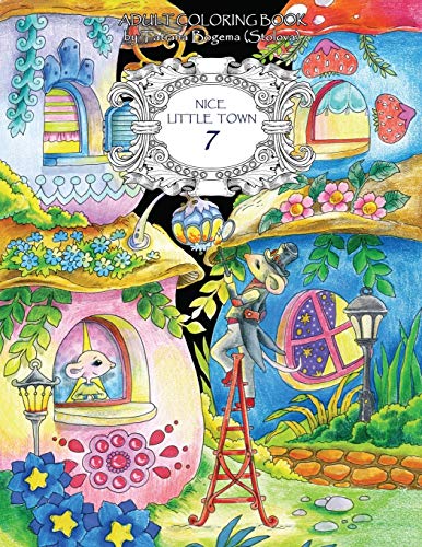 Nice Little Town: Adult Coloring Book (Stress Relieving Coloring Pages, Coloring Book for Relaxation) book cover