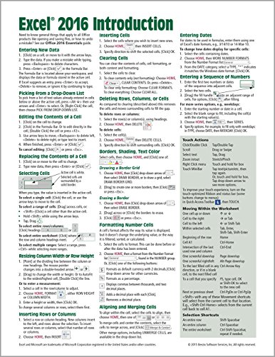 Microsoft Excel 2016 Introduction Quick Reference Guide - Windows Version (Cheat Sheet of Instructions, Tips & Shortcuts - Laminated Card) book cover