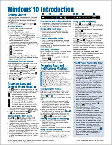Windows 10 Introduction Quick Reference Guide (Cheat Sheet of Instructions, Tips & Shortcuts - Laminated) Updated Summer 2018 book cover