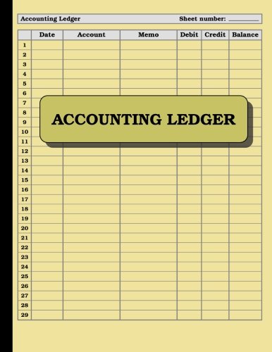 Accounting Ledger: 120 pages: Size = 8.5 x 11 inches (double-sided), perfect binding, non-perforated book cover