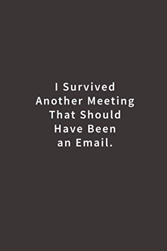 I Survived Another Meeting That Should Have Been An Email.: Lined notebook book cover