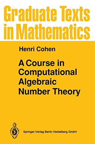 A Course in Computational Algebraic Number Theory book cover