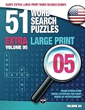 Sam's Extra Large Print Word Search Games, 51 Word Search Puzzles, Volume 5: Brain-stimulating puzzle activities for many hours of entertainment: ... activities for many hours of entertainment