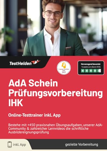 AdA Schein Prüfungsvorbereitung IHK Online-Testtrainer inkl. App - Bestehe mit +450 praxisnahen Übungsaufgaben, unserer AdA-Community & zahlreicher Lernvideos die schriftliche Ausbildereignungsprüfung