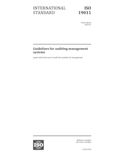 ISO 19011:2018, Third Edition: Guidelines for auditing management systems book cover