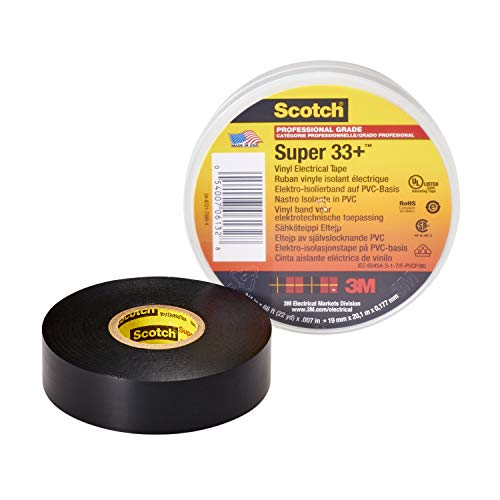 3M Scotch Super 33+ Vinyl Electrical Tape, 3/4 in x 66 ft, Black