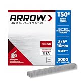 Arrow Fastener 506IP Heavy Duty T50 Staples for Upholstery, Construction, Furniture, Crafts, 3/8-Inch Leg Length, 3/8-Inch Crown Size, 5000 Pieces ( Pack of 1)