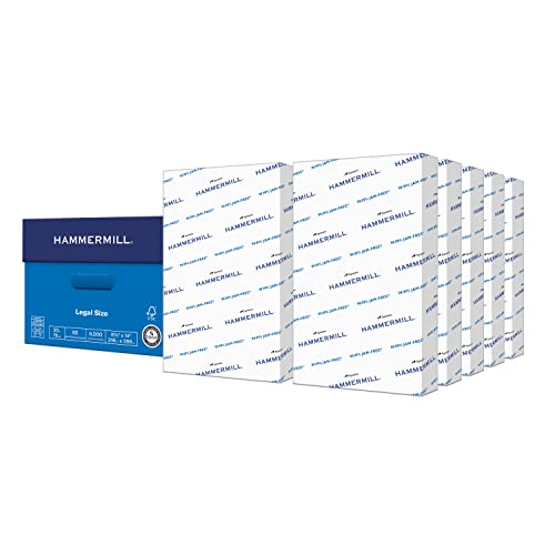 Hammermill 20 lb legal paper, 8.5 x 14, 10 reams (5,000 sheets)