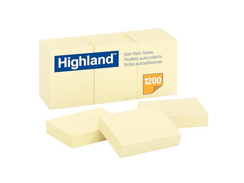 Highland Notes, 1.5 in x 2 in, Yellow, 12 Pads/Pack
