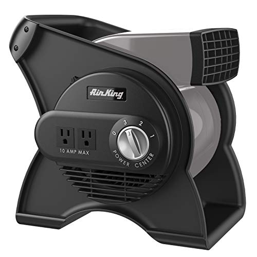 Air King Soplador giratorio de 3 velocidades de grado comercial, negro/gris