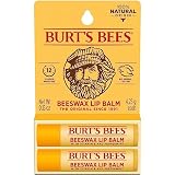 Burt's Bees Lip Balm - Original Beeswax, Lip Moisturizer With Responsibly Sourced Beeswax, Tint-Free, Natural Origin Conditioning Treatment, 2 Tubes, 0.15 oz.