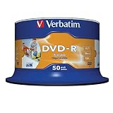 Verbatim DVD-R 4.7GB Printable 50 Pack Spindle