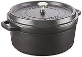 Staub Cast Iron 5.5-Quart Round Cocotte, Matte Black