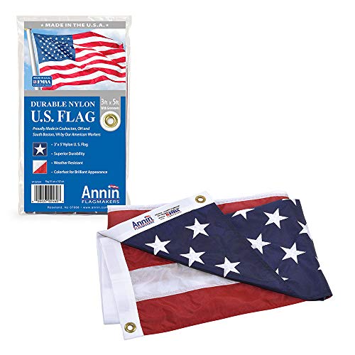 Annin Flagmakers 2460 Nyl-Glo American Flag, 3 x 5 Feet