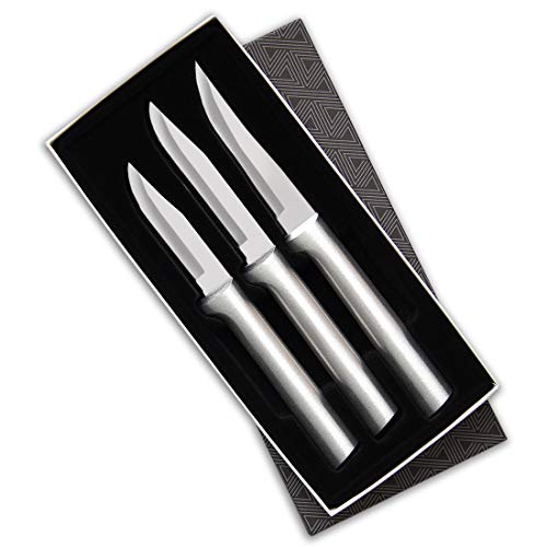 Rada Cutlery 3-Piece Paring Knife Set, Silver Handles