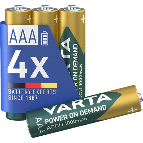 VARTA Batterien AAA, wiederaufladbar 4 Stück, Recharge Accu Power on Demand