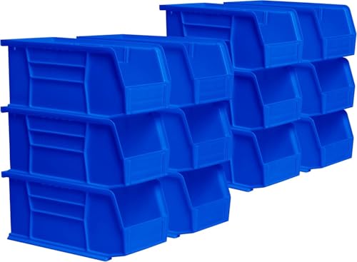 Akro-Mils 30230 AkroBins Plastic Storage Bins, 10-7/8 x 5-1/2 x 5, Blue, 12-Pack