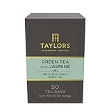 Taylors of Harrogate Green Tea with Jasmine, Pillow Tea Bags, 50 Count (Pack of 1), Delicate, Floral and Sweet, Caffeinated, Enjoy Hot or Iced, 50 Teabags