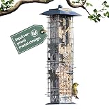 Perky-Pet 336-1SR Squirrel-Be-Gone Squirrel Proof Bird Feeder, 2LB, Outdoor Wild Bird Feeder with Weight-Activated Perches