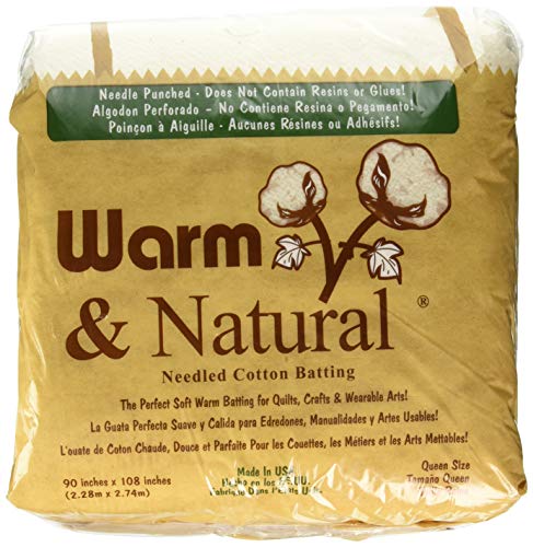 Warm & Natural Cotton Quilt Batting, Queen 90 x 108 inch