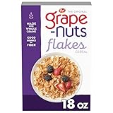 Grape Nuts Flakes Breakfast Cereal, Crispy Whole Wheat and Barley Cereal, Great for Yogurts, Parfaits, and Homemade Snacks, 18 OZ Box