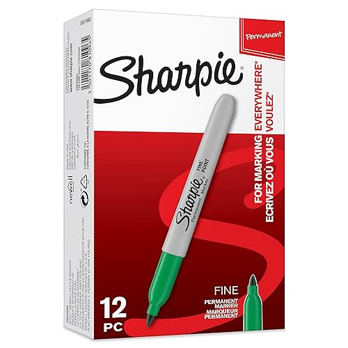 Sharpie marqueurs permanents | pointe fine | vert | lot de 12