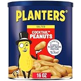 PLANTERS Salted Cocktail Peanuts, 16 oz. Resealable Jar - Cholesterol Free Heart Healthy Snack - A Good Source of Essential Nutrients - Premium Quality Peanuts - Kosher