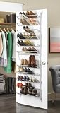Whitmor Over the Door Shoe Rack, Fold-up Non-slip Bars, 36 Pair, White