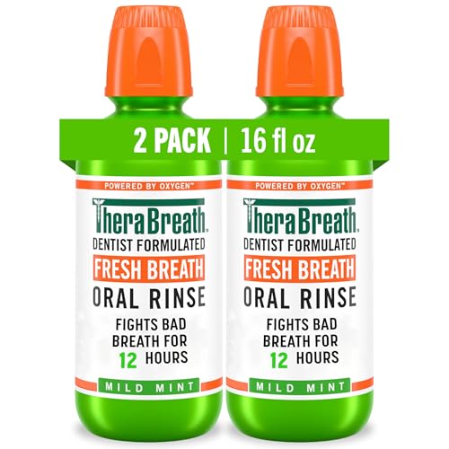 TheraBreath Fresh Breath Oral Rinse, Mild Mint, 16 fl oz, Pack of 2