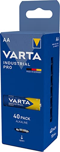 VARTA Pilas AA, paquete de 40, Industrial Pro, Baterías Alcalinas, 1,5V, paquete