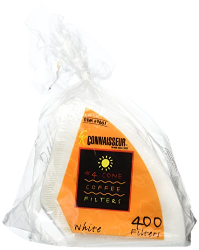 Rockline Industries #4 Cone Coffee Filters - Oxygen Cleansed- 400 Count, White, 