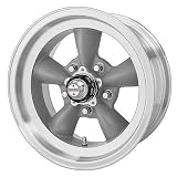 American Racing Vintage VN105 TORQ THRUST D 15X8 5X4.75 4.5 0mm TORQ THRUST GRAY MACHINED LIP - VN10558061