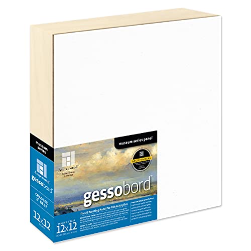 Ampersand Museum Series Gessobord 12x12, 2-inch Cradled